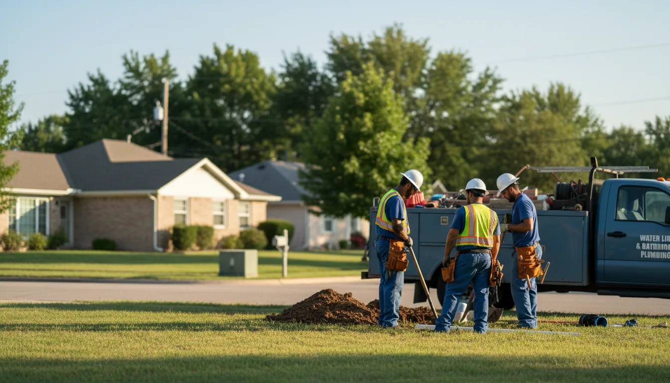 Residential water line and bathroom plumbing service in Plainville, KS